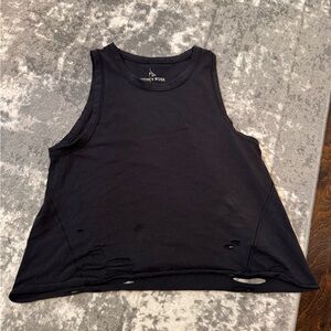 Nancy Rose Performance Black Sleeveless Crop Tank